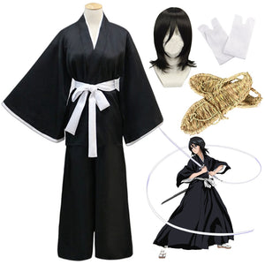 Bleach Rukia Kuchiki Cosplay Wigs and Kimono Costumes