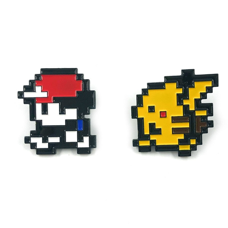 Pokemon Pikachu & Satoshi Brooch Badge