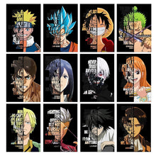 Load image into Gallery viewer, One Piece, Dragon Ball, Attack on Titan, Death Note, Naruto and Tokyo Ghoul Canvas Wall Art
