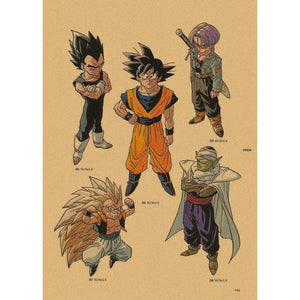 42cm Dragon Ball Son Goku Retro Poster 40 Styles