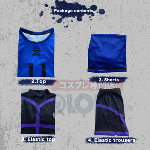 Blue Lock Isagi Yoichi, Chigiri Bachira, Rensuke Kunigami Cosplay Soccer Training Uniform