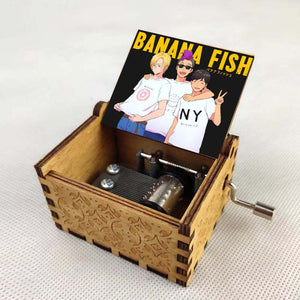 Banana Fish Music Box Carved Wood Music Amplifier