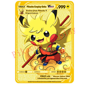 27 Styles Pokemon Pikachu Cosplay Cards Featuring Goku, Luffy, Zoro, Chopper, Tanjiro, Digimon, Saint Seiya, JoJo