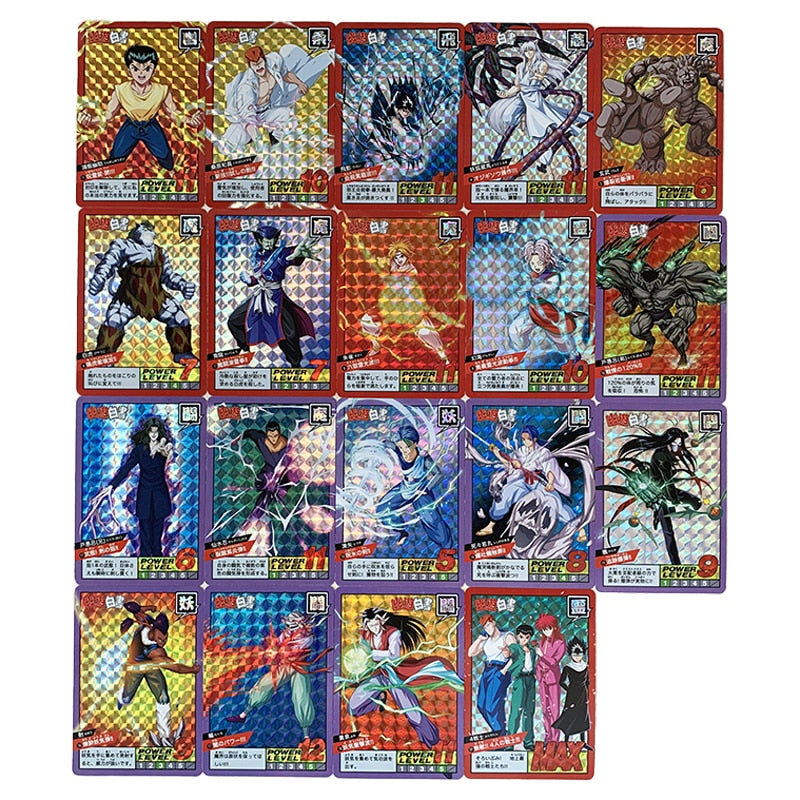 19 Pcs/set YuYu Hakusho Flash Cards Including Yusuke, Kuwabara, Kurama and Hiei