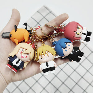 Chainsaw Man Rubber 3D Version Keychain Featuring Pochita, Makima and Others