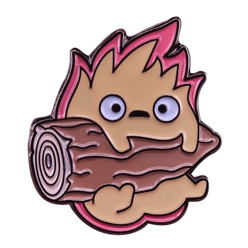 Howl's Moving Castle Calcifer Badge Pin