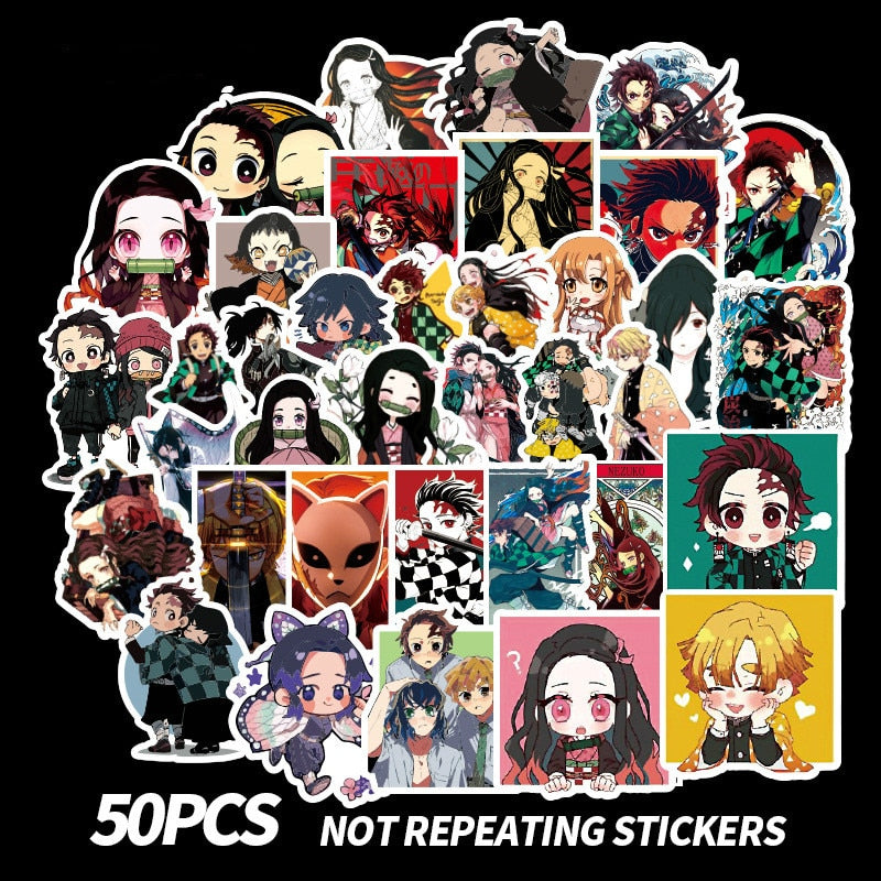 50pcs Kimetsu no Yaiba Demon Slayer Stickers
