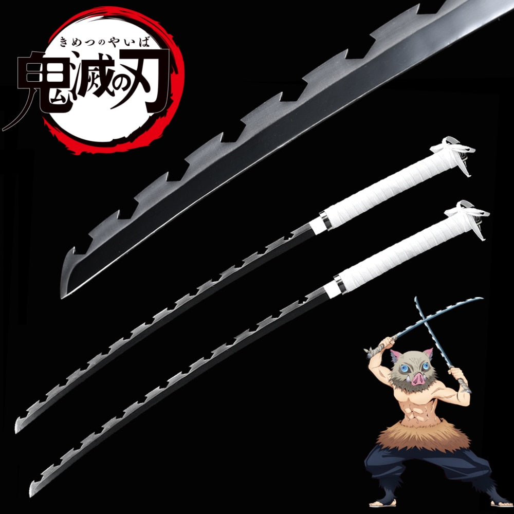 Katanas Inozuke Demon Slayer: Kimetsu no Yaiba Inosuke Hashibira Real Steel Katana ...