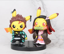 Load image into Gallery viewer, Demon Slayer Pikachu Tanjiro and Nezuko 4 Piece Set

