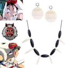 Load image into Gallery viewer, Princess Mononoke Necklace and Earrings
