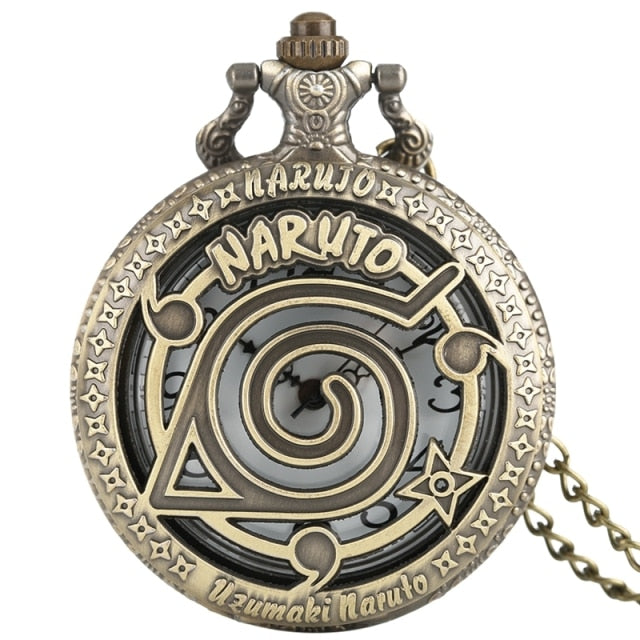 Naruto Konohagakure Clock Quartz Necklace