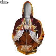 Load image into Gallery viewer, Demon Slayer Rengoku Kyoujuro Zipper Hoodies Version 3
