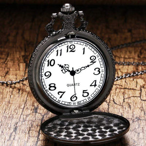 Black Butler Sebastian Theme Quartz Pendant Pocket Watch With Necklace Chain - TheAnimeSupply