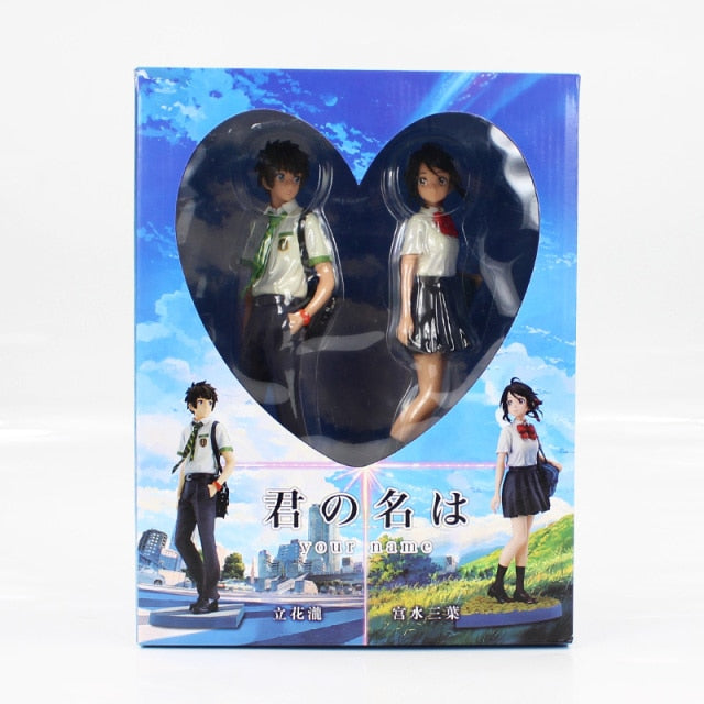 2pcs/lot 22cm Anime Your Name Mitsuha Miyamizu Taki Tachibana PVC Action Figure Set