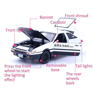 INITIAL D Toyota AE86 Model Alloy Simulation Pendulum Sound-light Door Cars - TheAnimeSupply