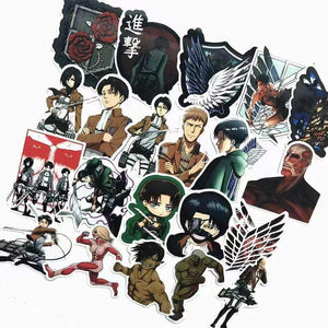 42Pcs/lot Japanese Anime Attack on titan Mikasa Levi Eren Stickers - TheAnimeSupply