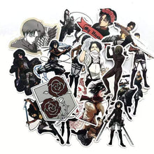 Load image into Gallery viewer, 42Pcs/lot Japanese Anime Attack on titan Mikasa Levi Eren Stickers - TheAnimeSupply
