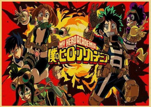 Anime My Hero Academia Retro Posters Wall Stickers - TheAnimeSupply