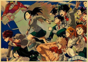 Anime My Hero Academia Retro Posters Wall Stickers - TheAnimeSupply