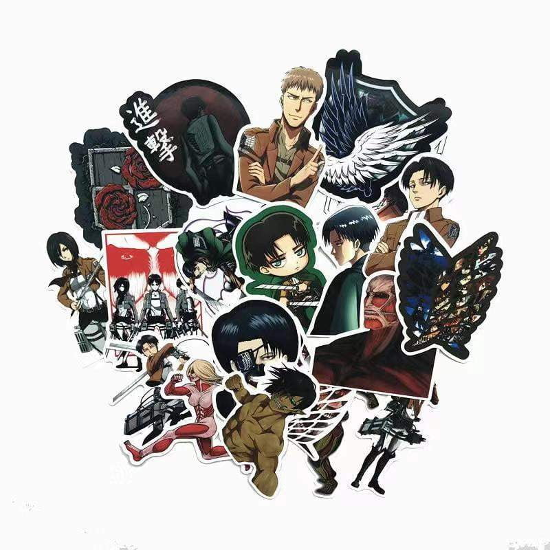42Pcs/lot Japanese Anime Attack on titan Mikasa Levi Eren Stickers - TheAnimeSupply