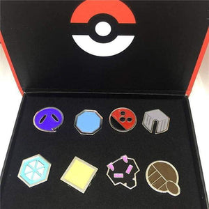 8pcs/set Pokemon Badges Kanto/Johto/Hoenn/Sinnoh/Unova/Kalos League Region Brooches with Box - TheAnimeSupply