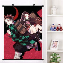 Load image into Gallery viewer, Anime Demon Slayer: Kimetsu no Yaiba Kamado Tanjirou Kamado Nezuko Wall Scroll Poster - TheAnimeSupply
