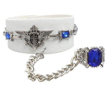 Load image into Gallery viewer, Anime Black Butler Leather Blue Crystal Bracelet - TheAnimeSupply
