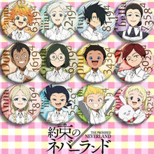 Load image into Gallery viewer, The Promised Neverland Anna Emma Norman Gilda Ray Phil Badge
